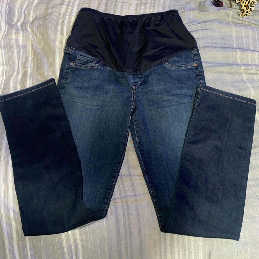 CITIZENS OF HUMANITY DENIM DARK WASH SKINNY STRAIGHT SLIM MATERNITY JEANS